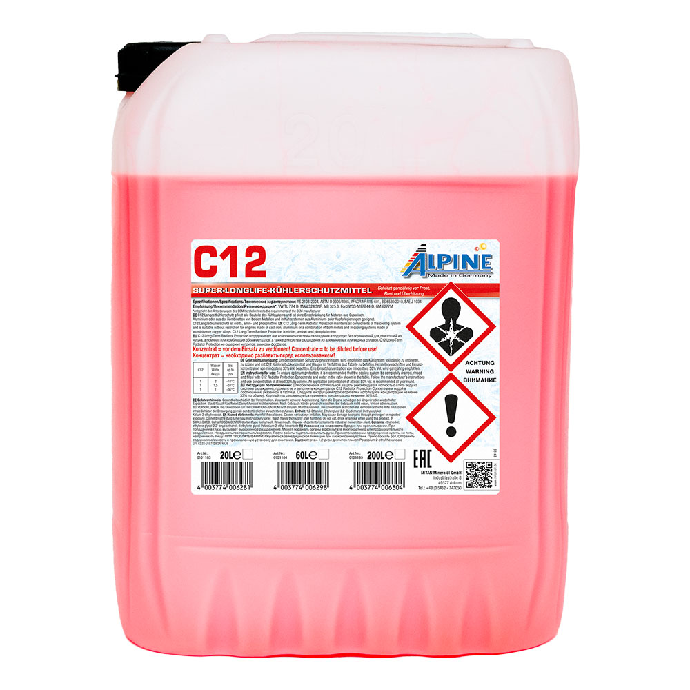 Alpine Kühlerfrostschutz C12 (rot) 20 Ltr. Kaniste