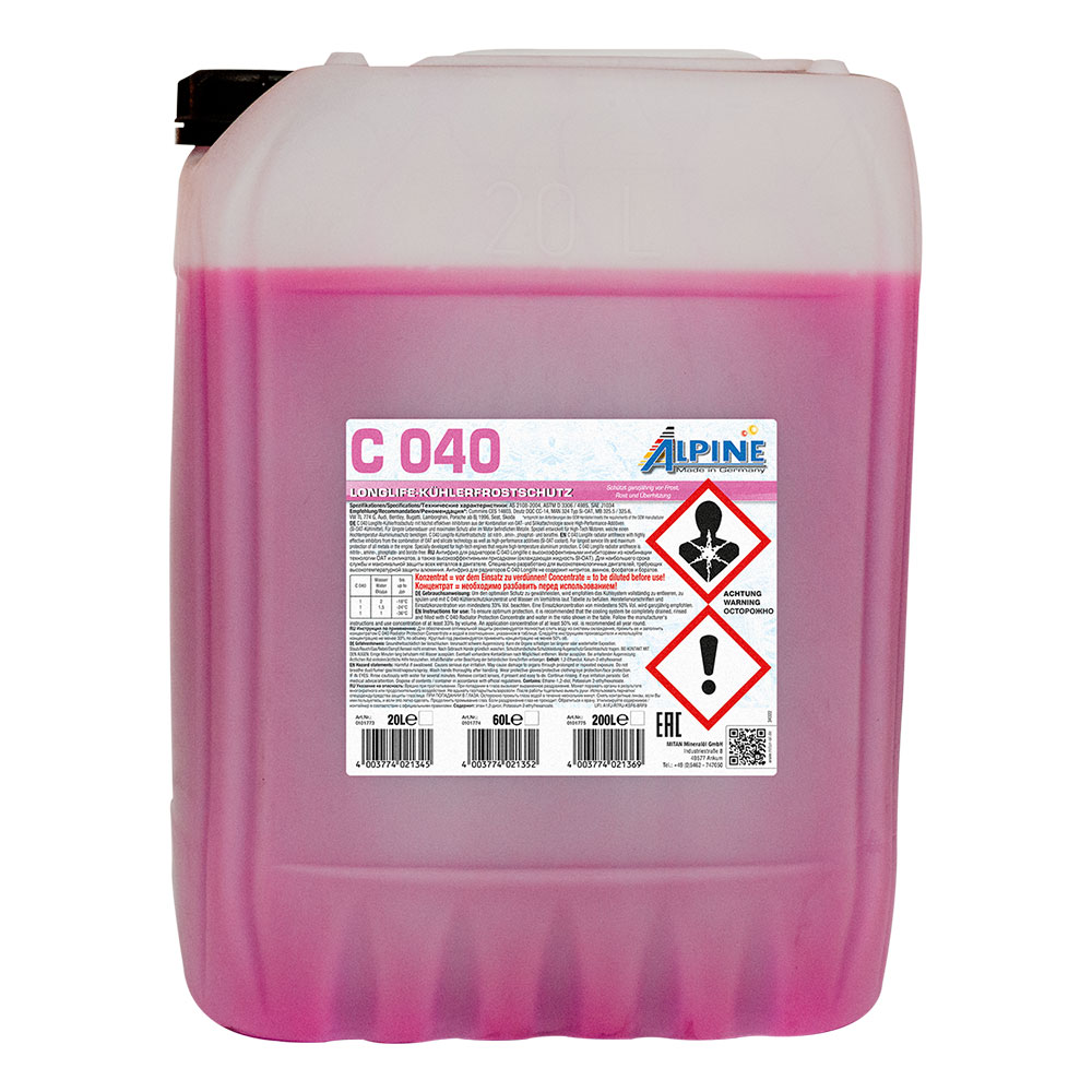 Alpine Kühlerfrostschutz C040 (violett) 20 Ltr. Kaniste